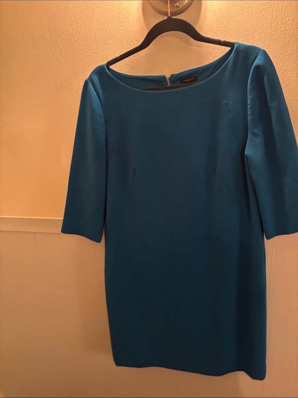 Ann Taylor Teal Boatneck Sheath Dress